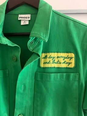 Pride Green Jumpsuit: Gay All Day, Everyday XS